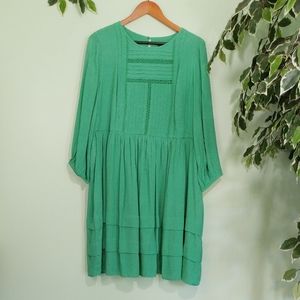 NWT Ann Taylor Green Long Sleeve Dress